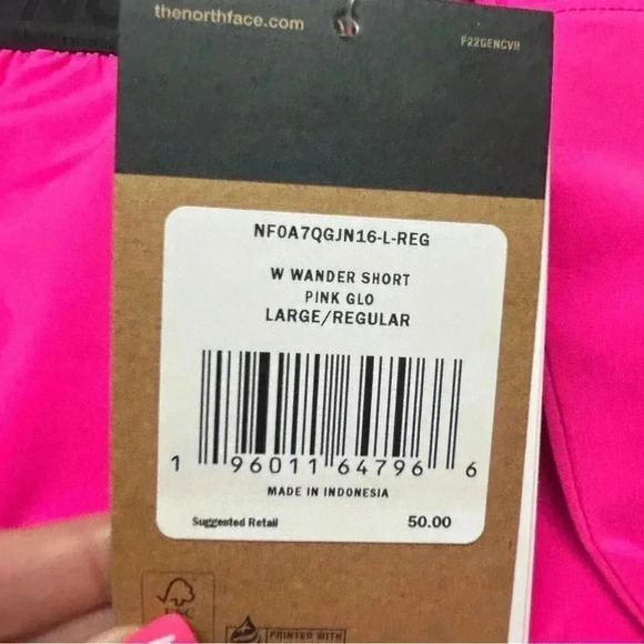 THE NORTH FACE Short Women Pink Glow Size Large Wonder Shorts NWT - Picture 8 of 9